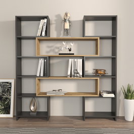 Hanah Home Poyraz - Negro y Roble
